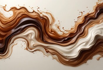 Abstract Flow of Chocolate and Cream Tones Art