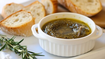 Italian Bagna Cauda warm dip of garlic anchovies olive oil rich in omega 3 and healthy fats from Piedmont
