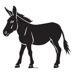 Donkey silhouette vector illustration on white background