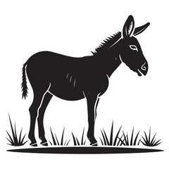 Donkey silhouette vector illustration on white background