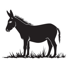 Donkey silhouette vector illustration on white background