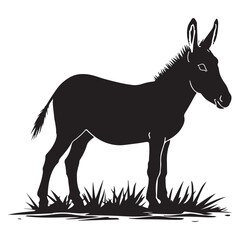 Donkey silhouette vector illustration on white background