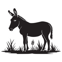 Donkey silhouette vector illustration on white background