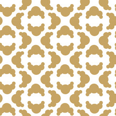 Abstract geometric pattern with crosses, stripes, lines. Seamless vector background. White and gold ornament. Modern reticulated graphic design.