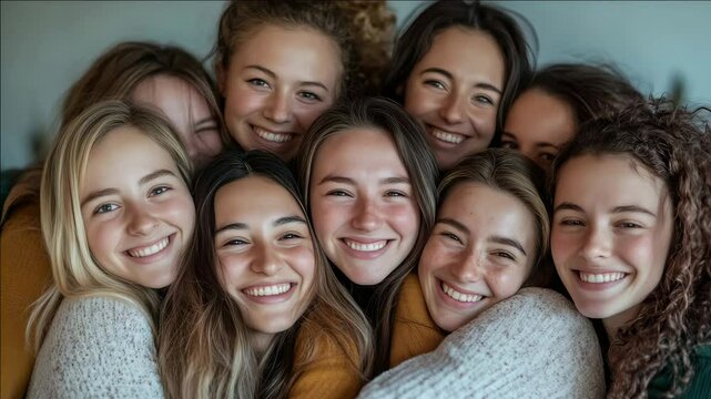 A group of women posing for a selfie.