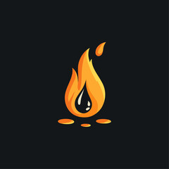 Fire logo flat vector design