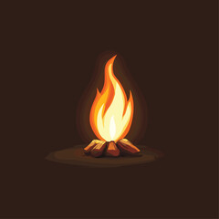 Camp fire logo flat vector design