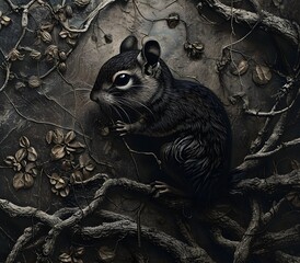Portrait of chipmunk animal for atmospheric as gothic
