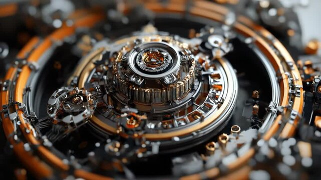 Intricate Gear Mechanism: A Close-Up of a Complex Machine