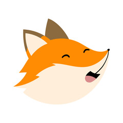 Cartoon Illustration of a Smiling Fox