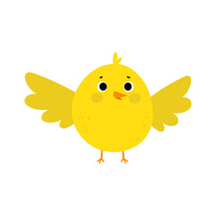 Cartoon Illustration of a Yellow Chick