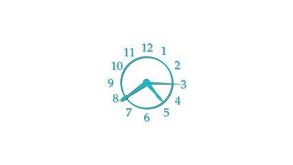 Isolated Countdown Analog Clock Graphic, Analog Timer with Countdown Animation - Powered by Adobe