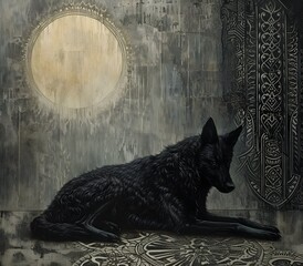 Portrait of dog animal for atmospheric as gothic 