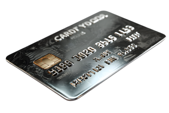 Secure Payment Method A Modern Credit Card with Chip Technology and Embossed Numbers