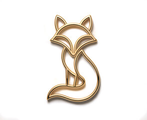 Elegant Golden Fox Outline Design Perfect for Modern Branding