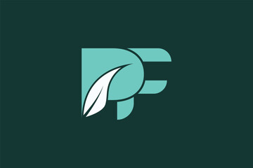 Letter PF with leaf logo design