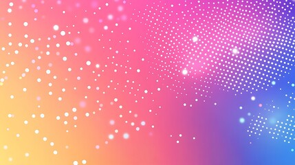Abstract design with colorful gradients and scattered dots.