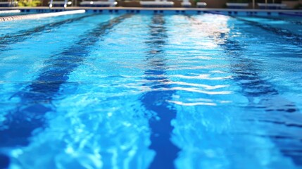 Swimming pool lanes, rippling water