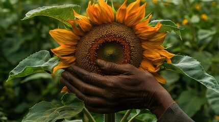 Hands holding a sunflower (1)