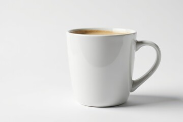One white ceramic coffee mug isolated on white , home, household