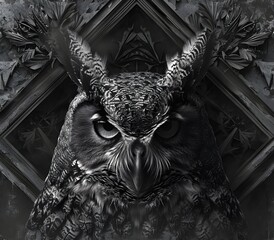 Portrait of owl animal for atmospheric as gothic 
