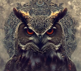 Portrait of owl animal for atmospheric as gothic 