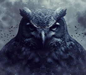 Portrait of owl animal for atmospheric as gothic 