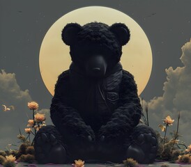 Portrait of teddy animal for atmospheric as gothic 