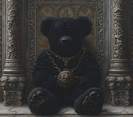 Portrait of teddy animal for atmospheric as gothic 
