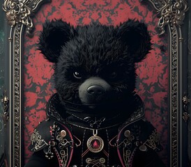 Portrait of teddy animal for atmospheric as gothic 