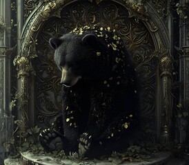 Portrait of teddy animal for atmospheric as gothic 