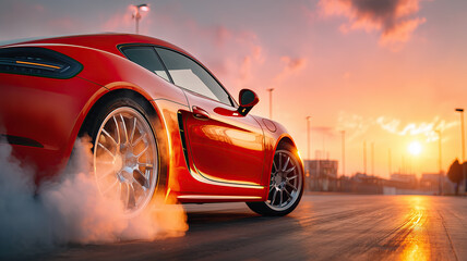 Red Sports Car Burnout