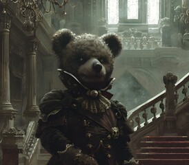 Portrait of teddy animal for atmospheric as gothic 