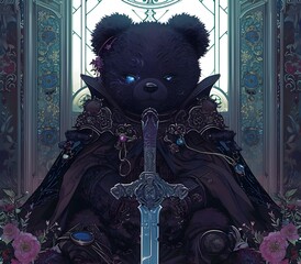 Portrait of teddy animal for atmospheric as gothic 