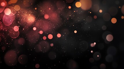 Abstract background with bokeh lights in shades of red and orange.