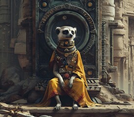 Portrait of meerkat animal for atmospheric as gothic 