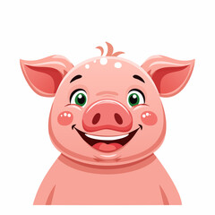 Fototapeta premium cute smiling pig cartoon character