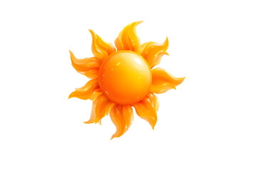 Vibrant Sun Illustration with Dynamic Flames Perfect for Weather Graphics and Summer Themes