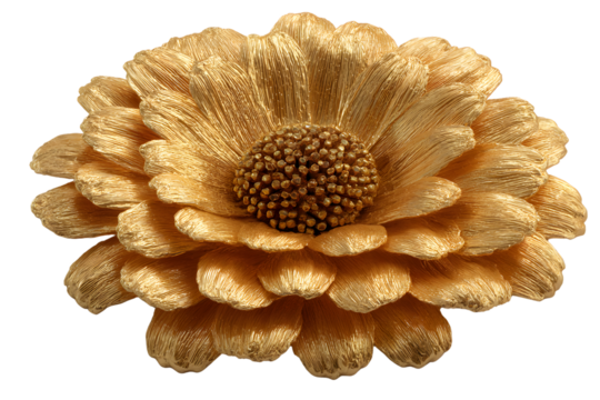 Golden Flower Luxury Floral Decoration Elegant Botanical Design  Gold Texture  Closeup Stud