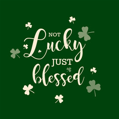Happy St. Patrick’s Day vector illustration with clover and text