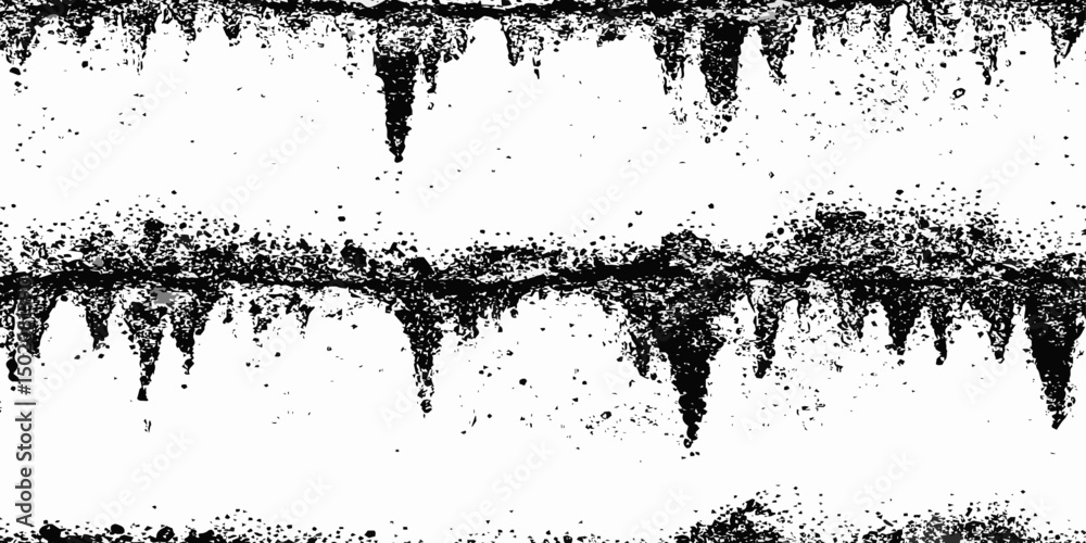 Aufkleber black and white abstract image featuring dripping ink like textures and splatters creating a grungy 