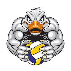 volleyball mascot duck vector illustration design