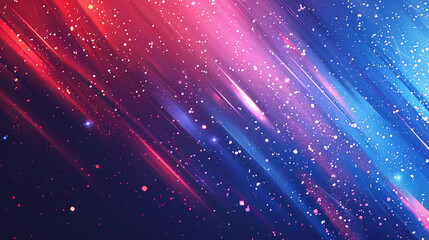 Fototapeta premium A glowing fiber optic night sky with countless bright light particles forming a starry galaxy