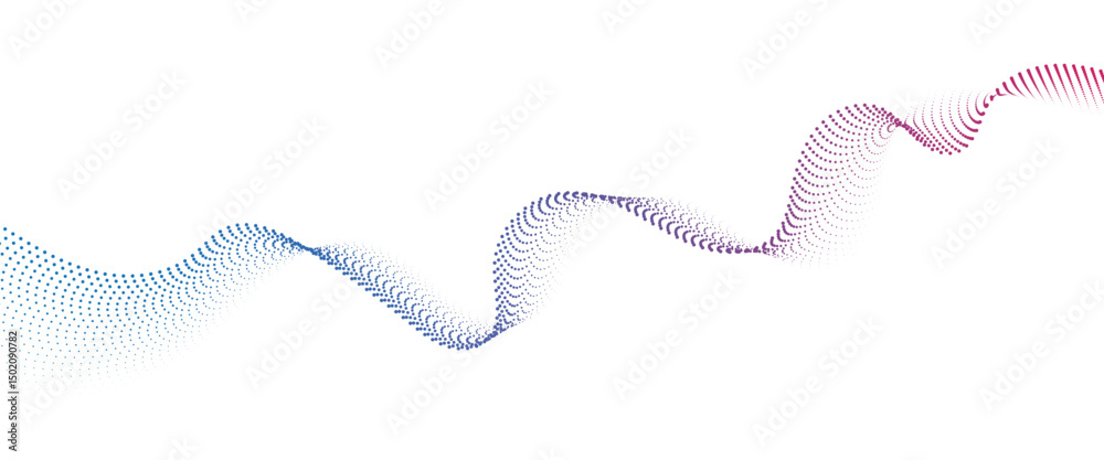 Aufkleber Flowing Dot Wave halftone gradient pattern on transparent background	
