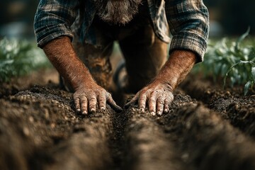 Hardworking Hands in the Garden A CloseUp of Gardening and Farming Effort
