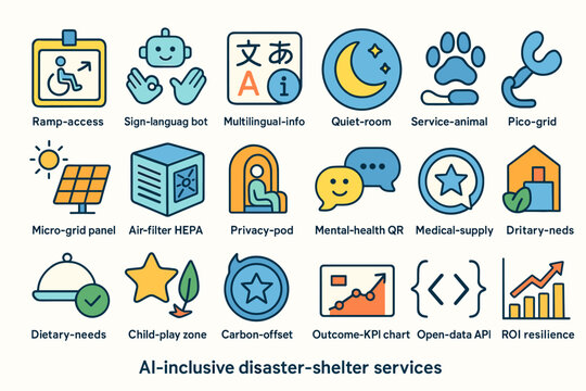 Inclusive disaster shelter services offer various support options for all needs and abilities