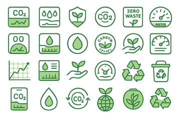 ecology icons set