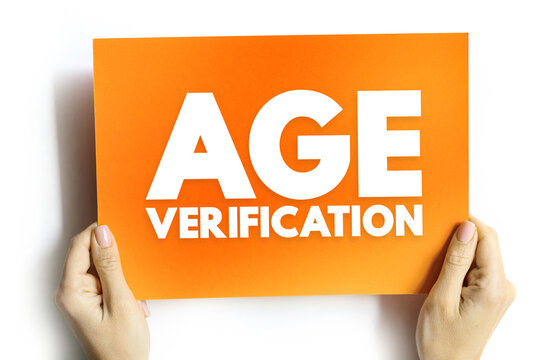 Age Verification - is a technical protection measure used to restrict access to digital content from those who are not appropriately-aged, text concept on card