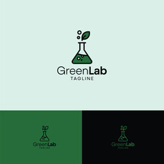 Green lab logo design template