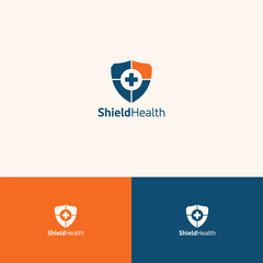 Shield health logo design template